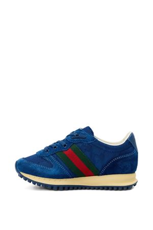 sneakers in pelle blu GUCCI KIDS | 850512AAFO94241